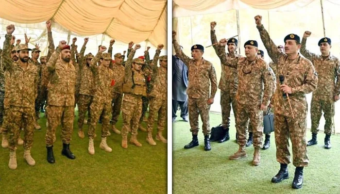 فیلڈ مارشل سید عاصم منیر نے ضلع کرم میں جوانوں کے ساتھ عید مناتے ہوئے واضح کیا ہے کہ افغان سرزمین سے پاکستان کے خلاف کام کرنے والے دہشت گردوں کو ملکی سلامتی متاثر کرنے کی اجازت نہیں دی جائے گی