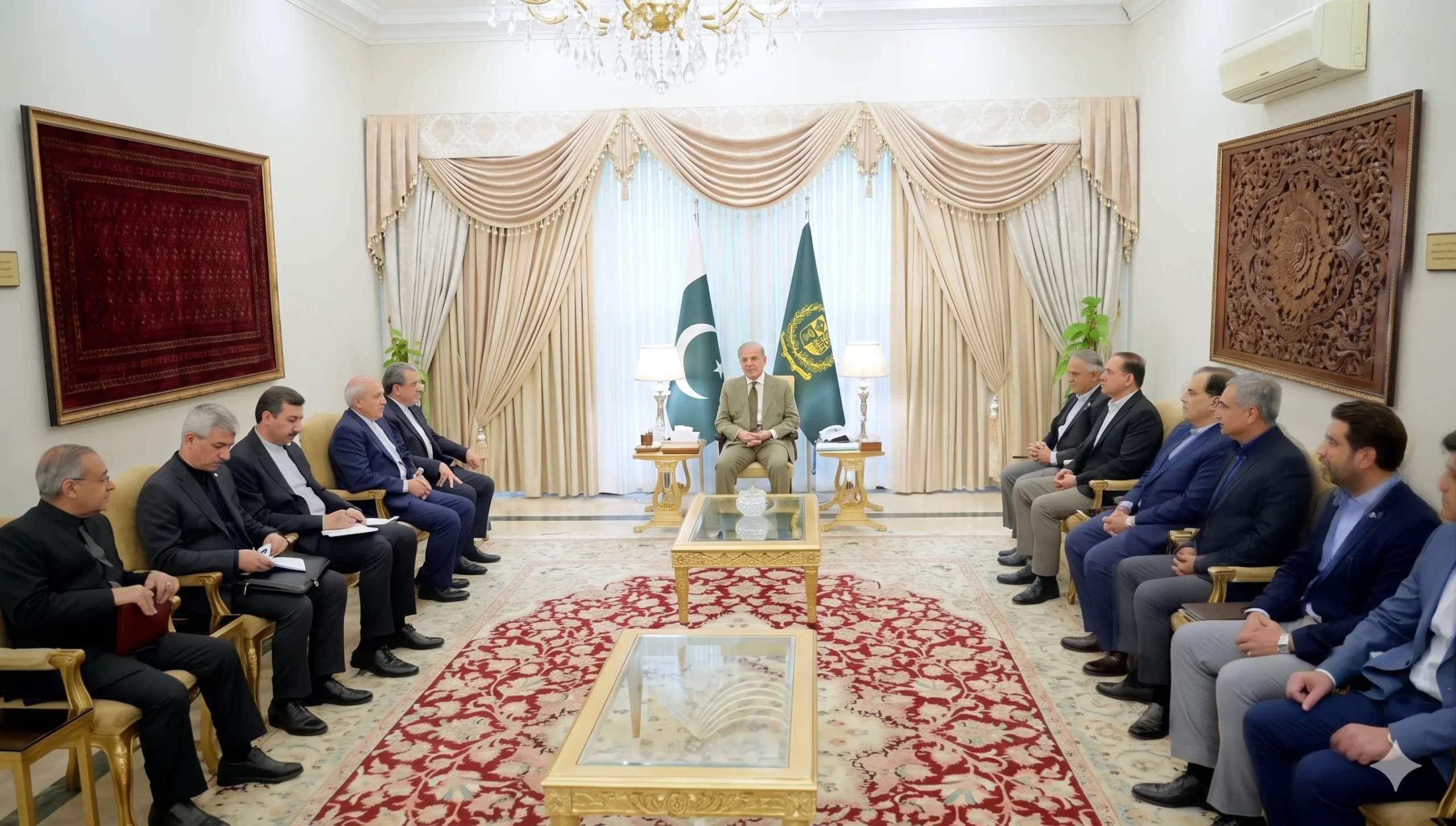 اسلام آباد میں وزیراعظم شہباز شریف اور آرمی چیف فیلڈ مارشل عاصم منیر کی ایرانی وزیرِ خارجہ عباس عراقچی سے ملاقات؛ امریکہ ایران کشیدگی کے خاتمے اور علاقائی امن پر اہم مشاورت۔