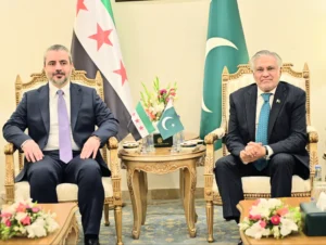 اسحاق ڈار کی شامی وزیر خارجہ سے ملاقات