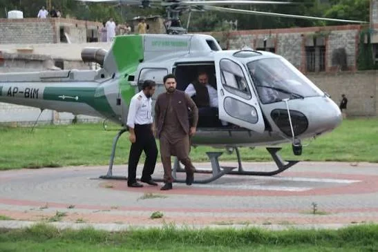 سہیل آفریدی کا سرکاری ہیلی کاپٹر پر ہنگو دورہ