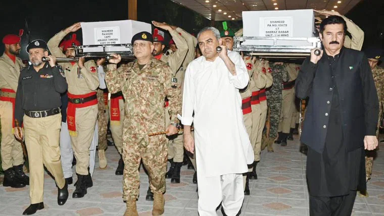 ہنگو شہدا کی نماز جنازہ پشاور میں ادا