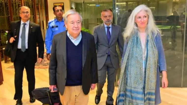 اقوام متحدہ کے سیکرٹری جنرل پاکستان پہنچ گئے